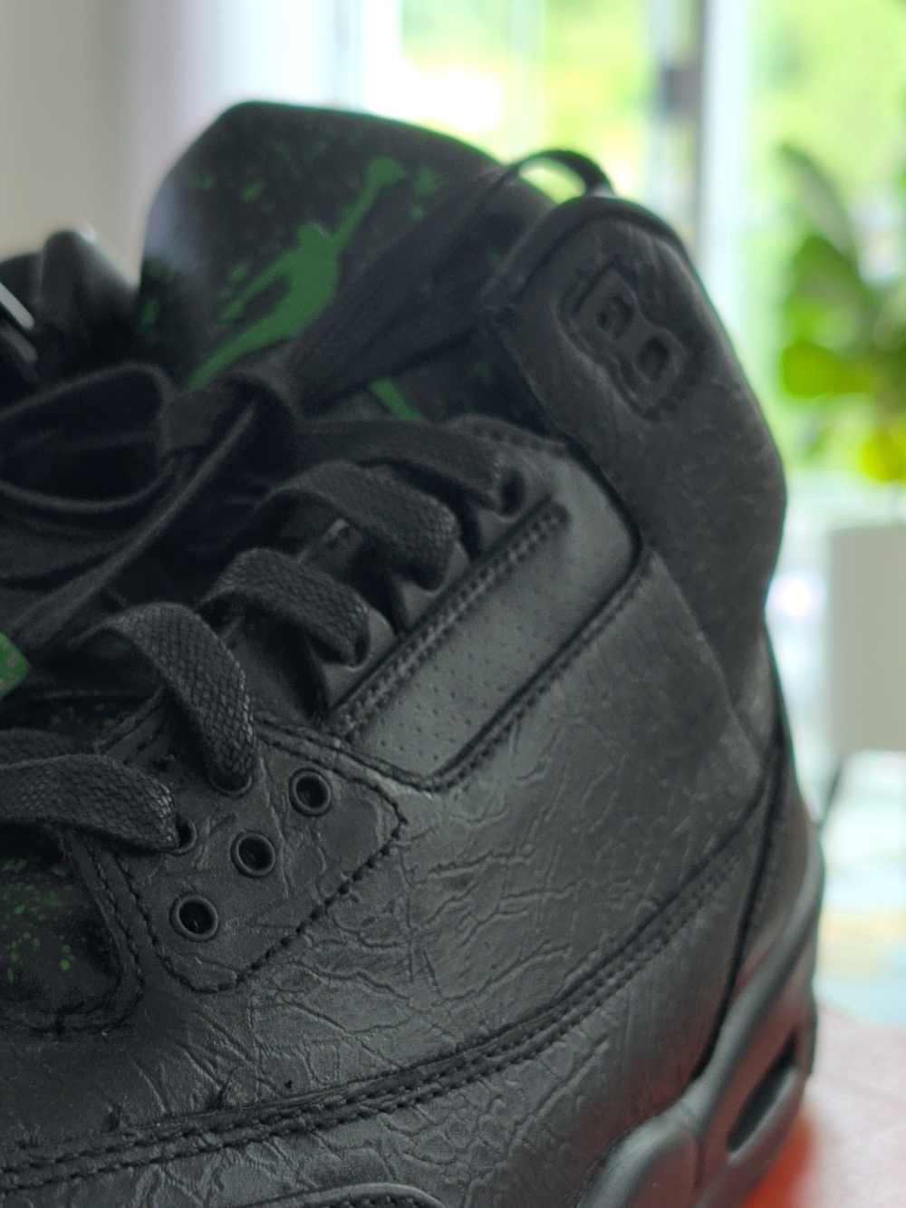 Custom Nike Jordan 3's Men’s Black and Green Low-Top Sneakers - Picture 6 of 14